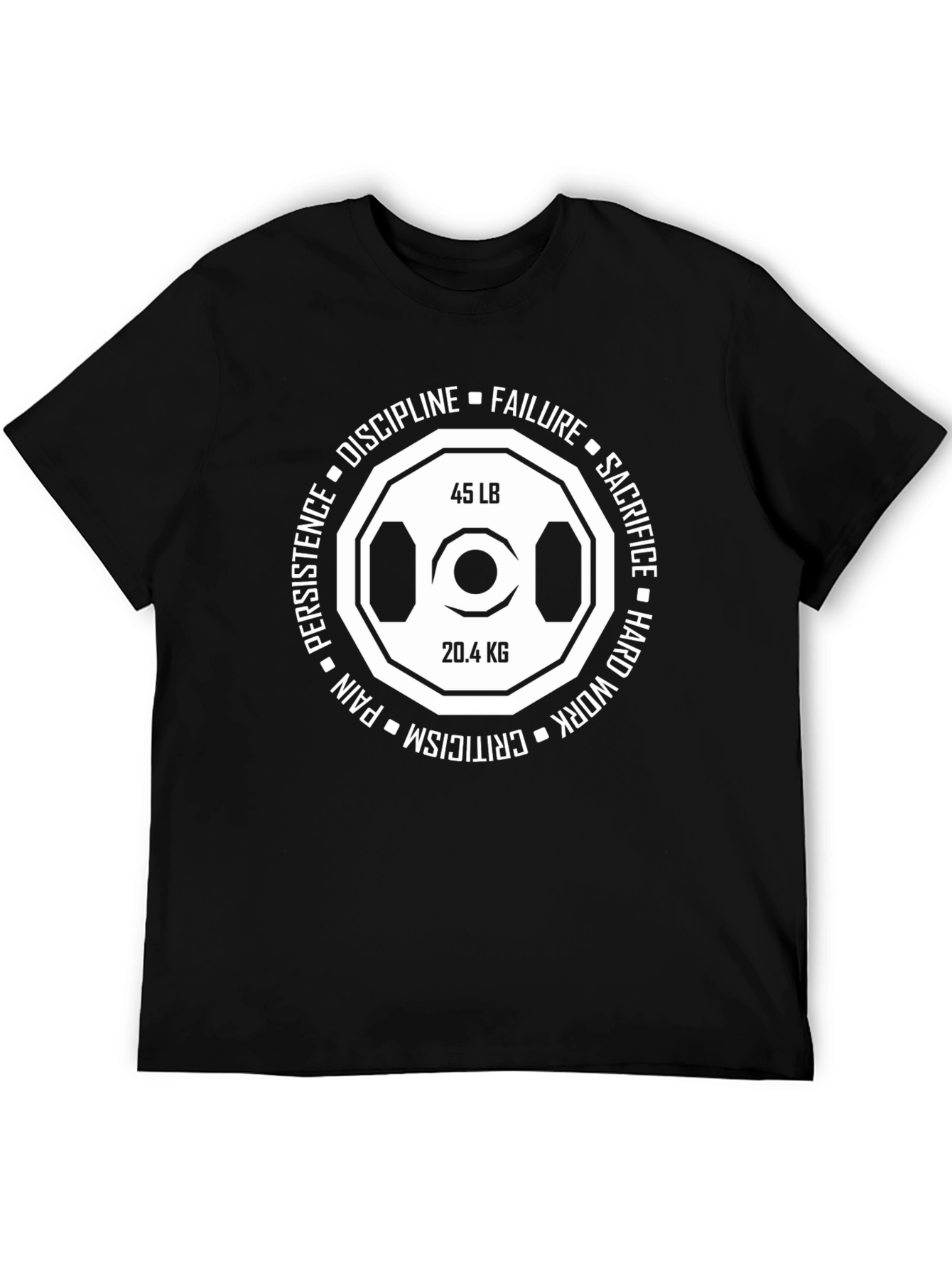 Motivational Weightlifting T-Shirt - Discipline Sacrifice Failure