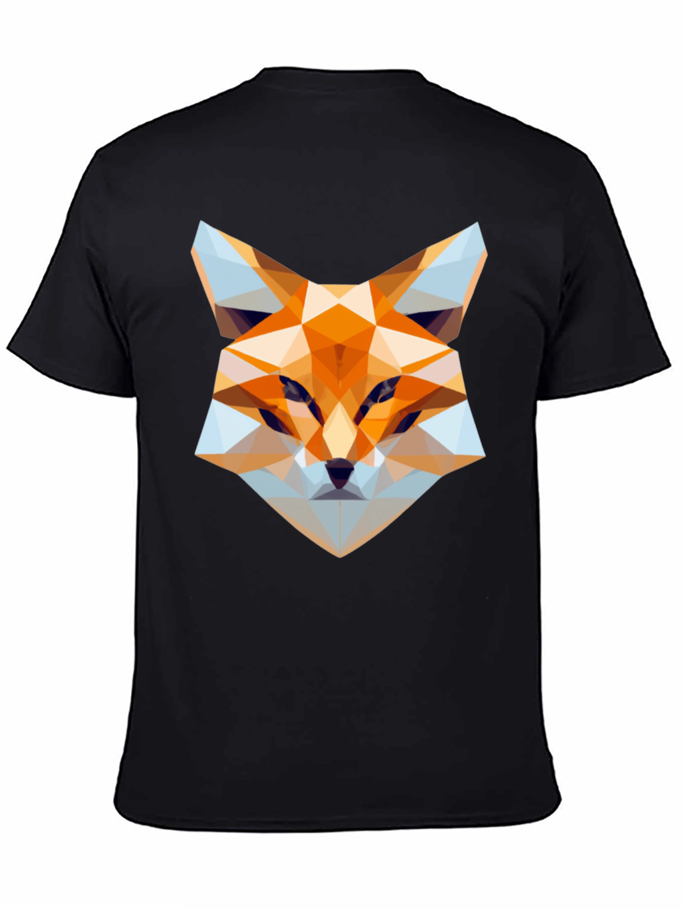 Geometric Fox Graphic Tee - Stylish Black T-Shirt
