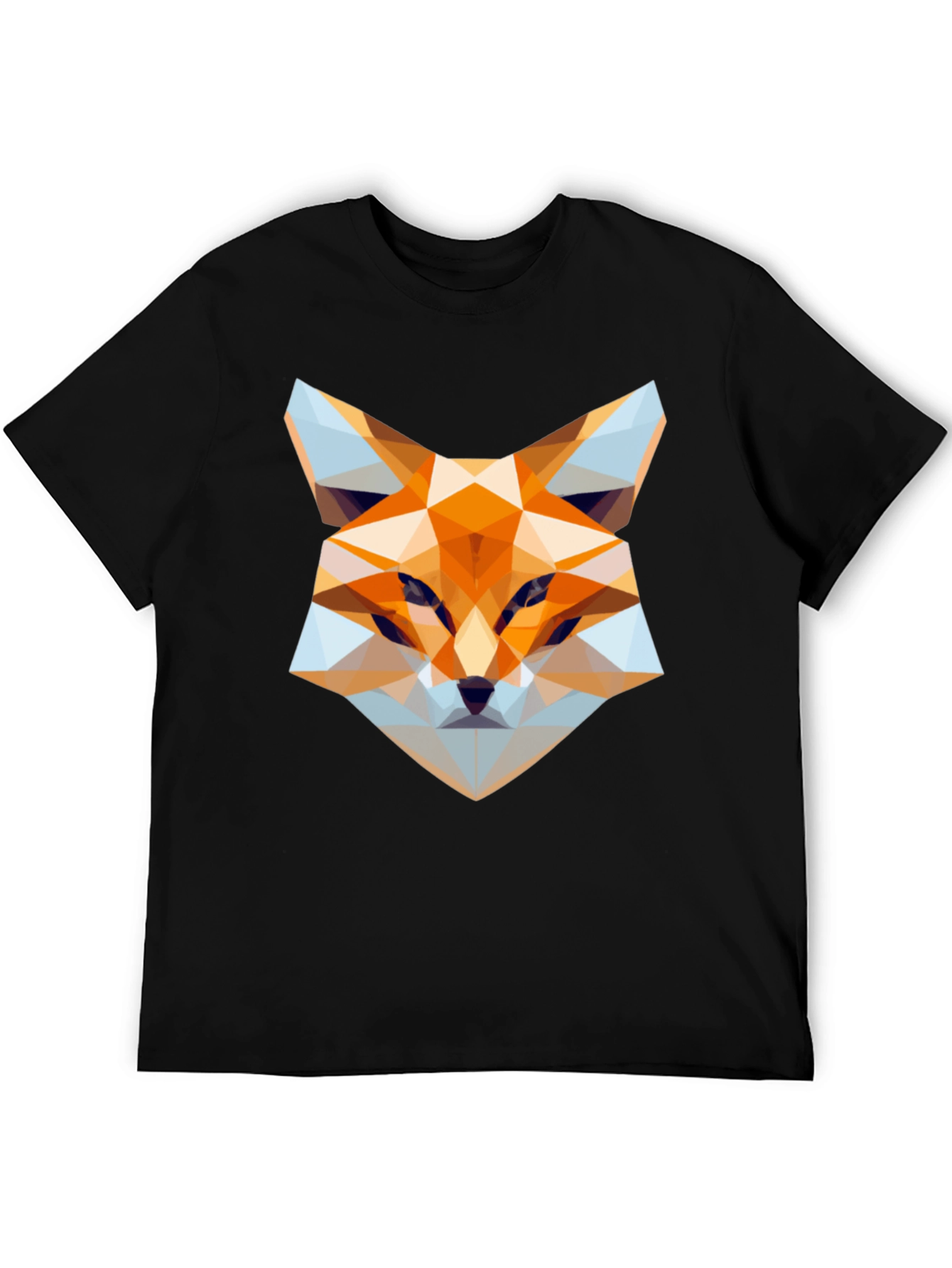Geometric Fox Graphic Tee - Stylish Black T-Shirt