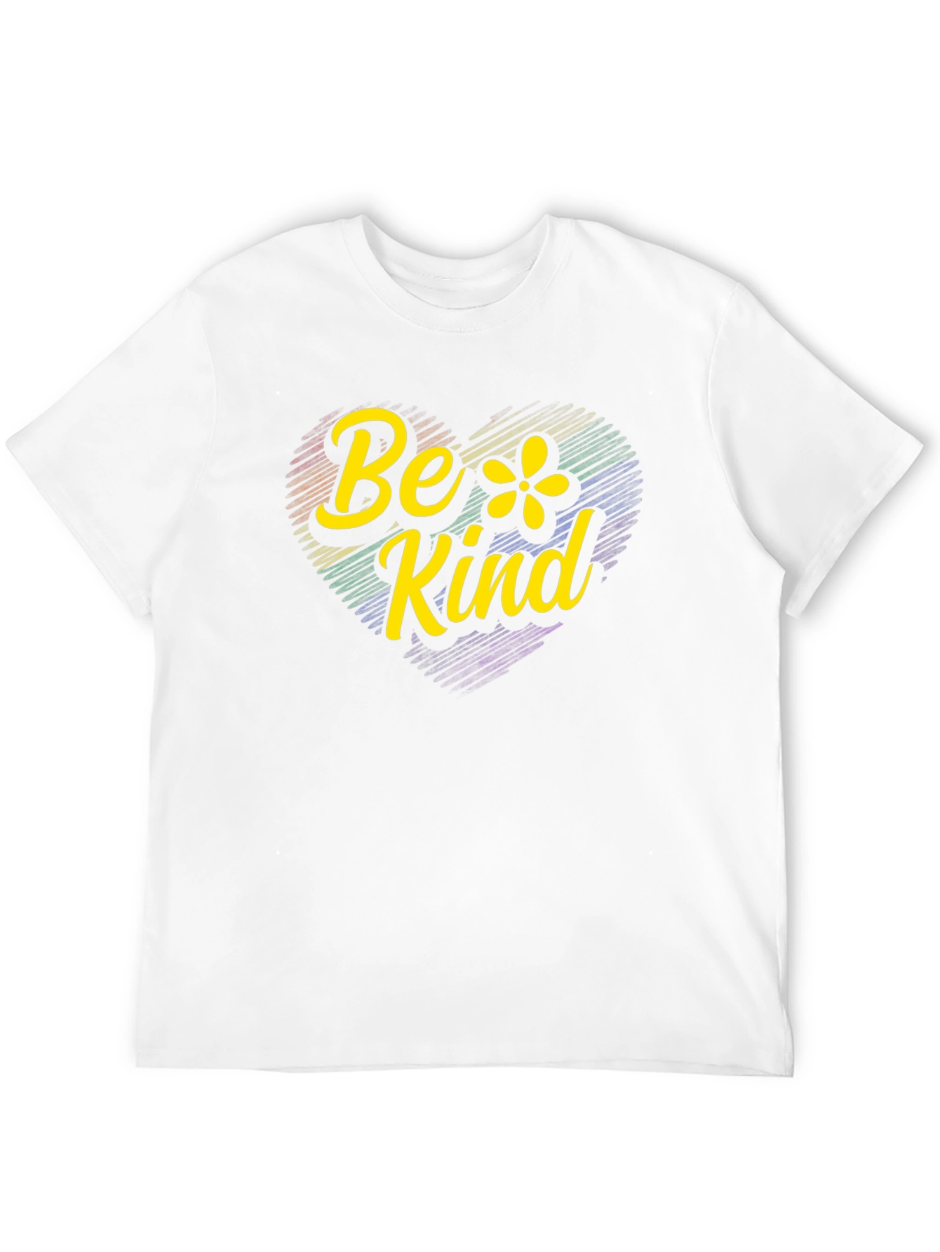 Be Kind Rainbow Heart Graphic T-Shirt
