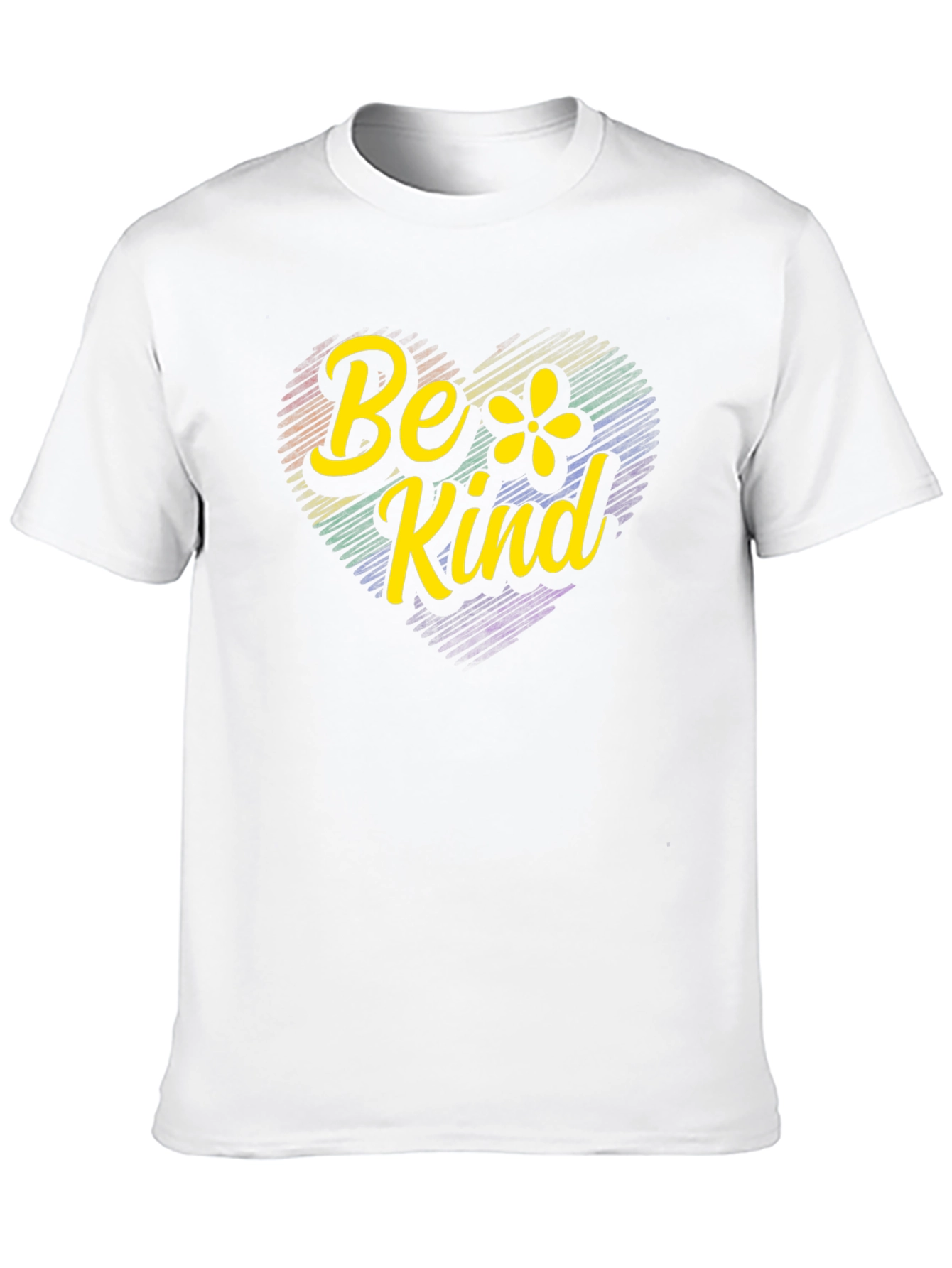 Be Kind Rainbow Heart Graphic T-Shirt