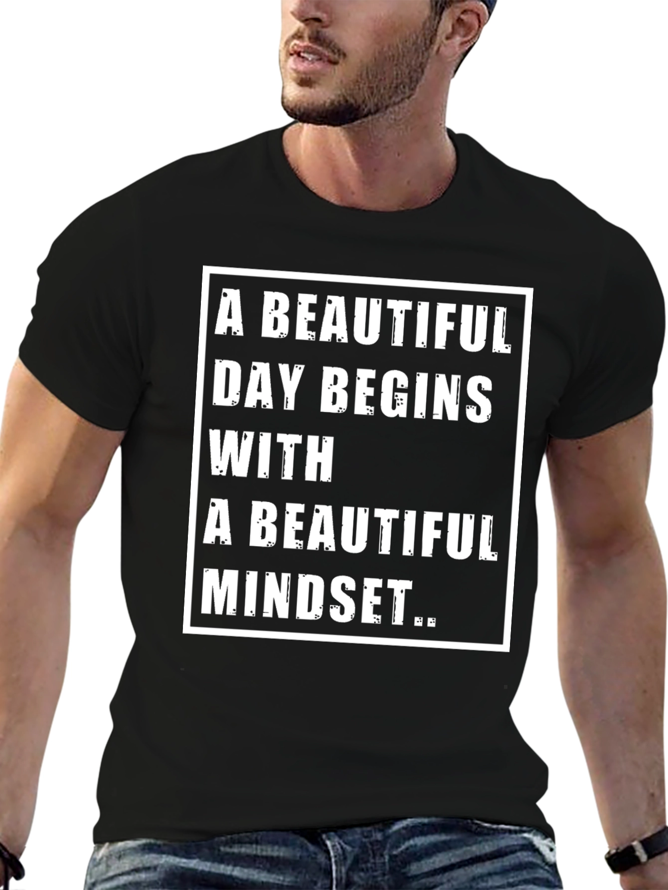 Motivational Black T-Shirt: Beautiful Day Beautiful Mindset