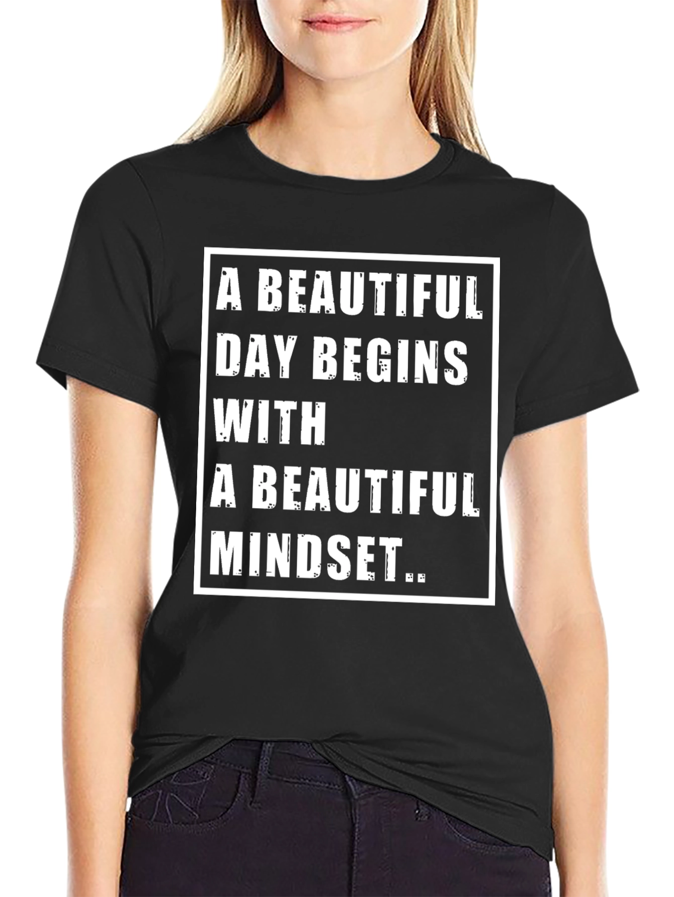 Motivational Black T-Shirt: Beautiful Day Beautiful Mindset