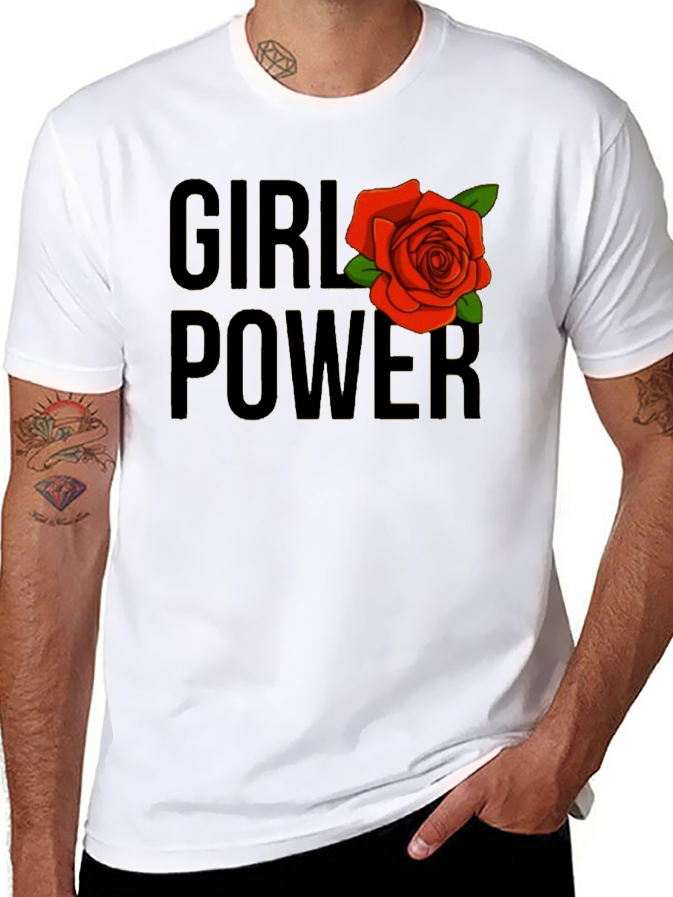 Girl Power Rose Graphic T-Shirt
