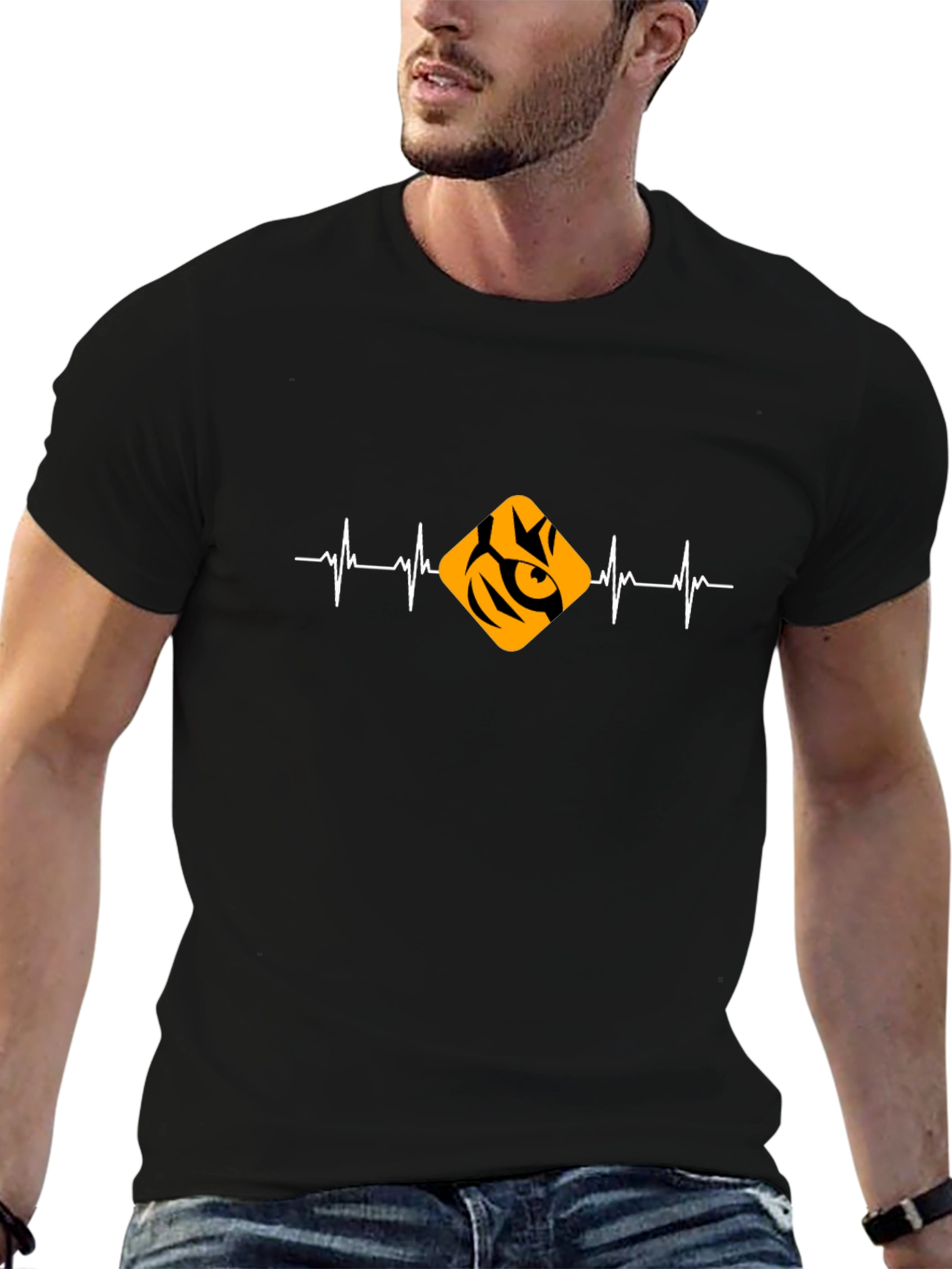 Tiger Heartbeat Black T-Shirt