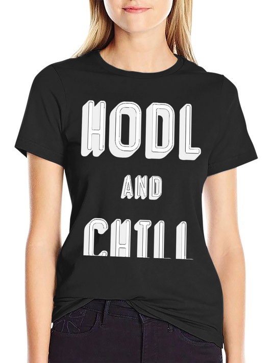 HODL and Chill Black T-Shirt - Crypto Investor Tee