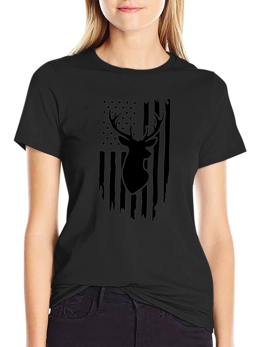 Deer American Flag T-Shirt