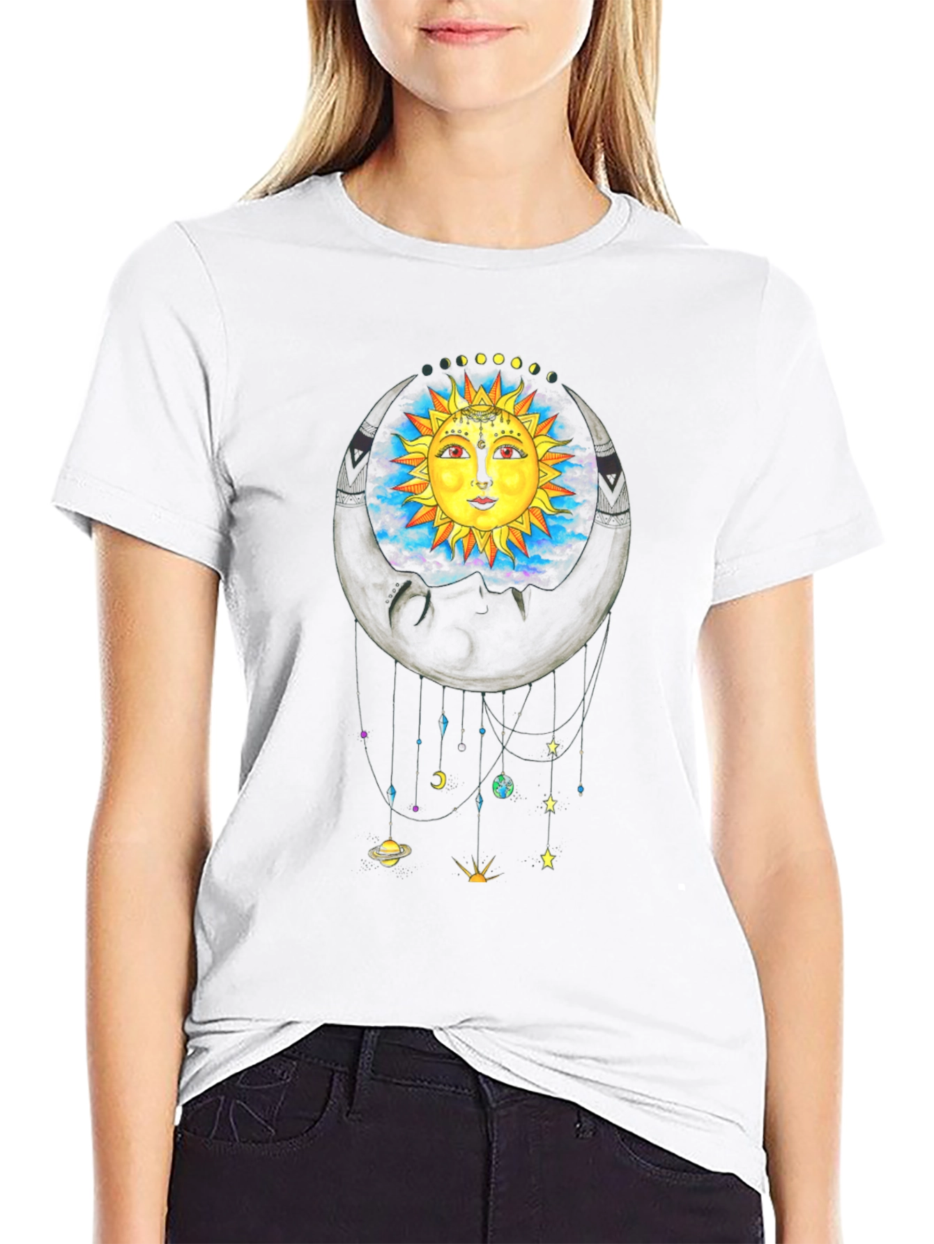 Celestial Sun & Moon Graphic T-Shirt - Unisex