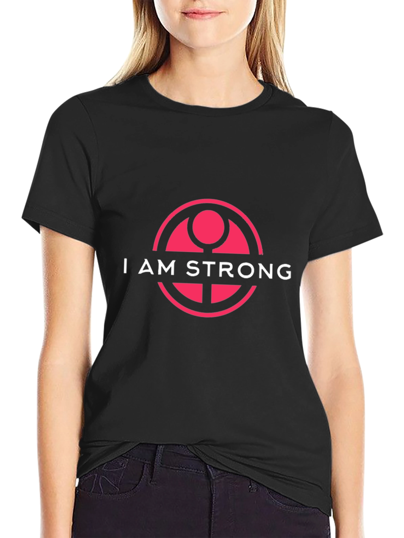 I AM STRONG Graphic Tee - Black Bold Design