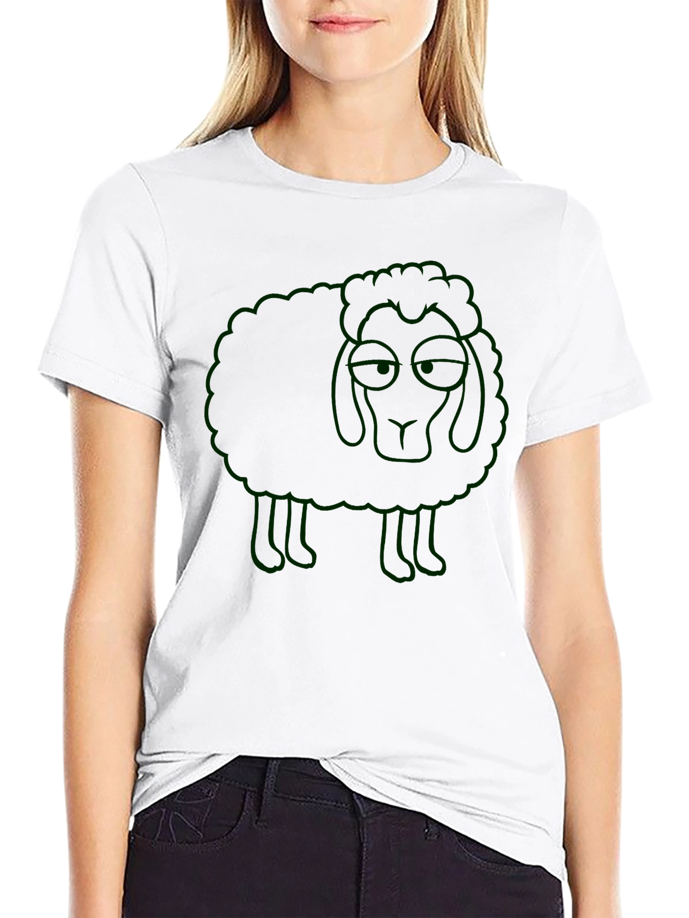 Sheep Graphic Mens Black T-Shirt