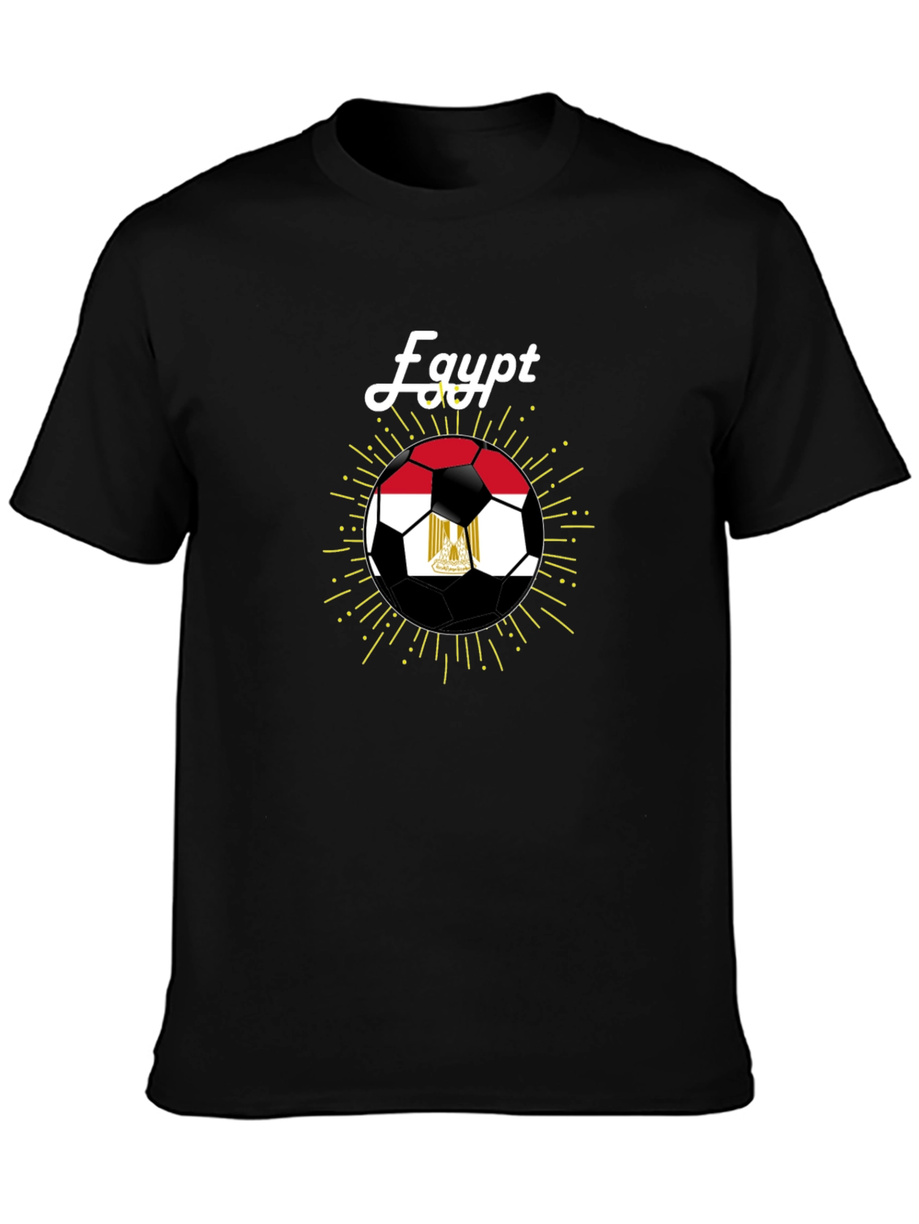 Egypt Soccer Fan T-Shirt - Black Cotton Blend