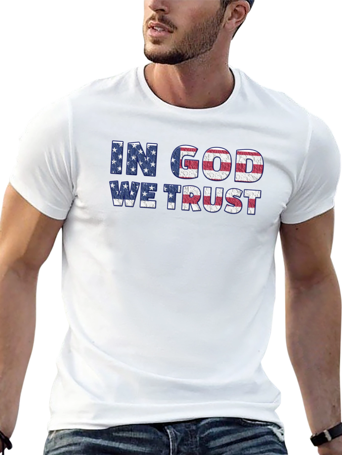 Patriotic T-Shirt: In God We Trust American Flag Design