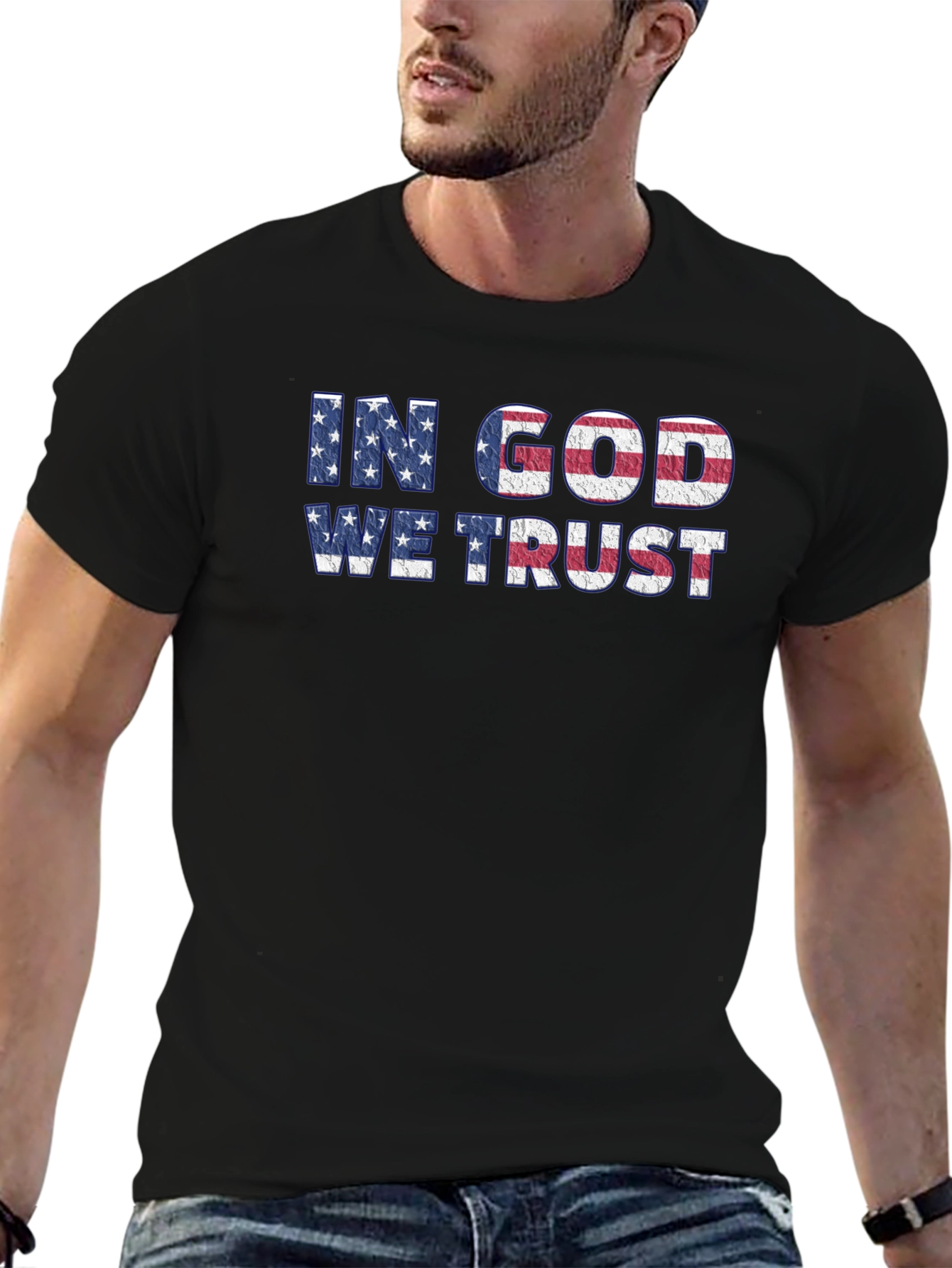 Patriotic T-Shirt: In God We Trust American Flag Design