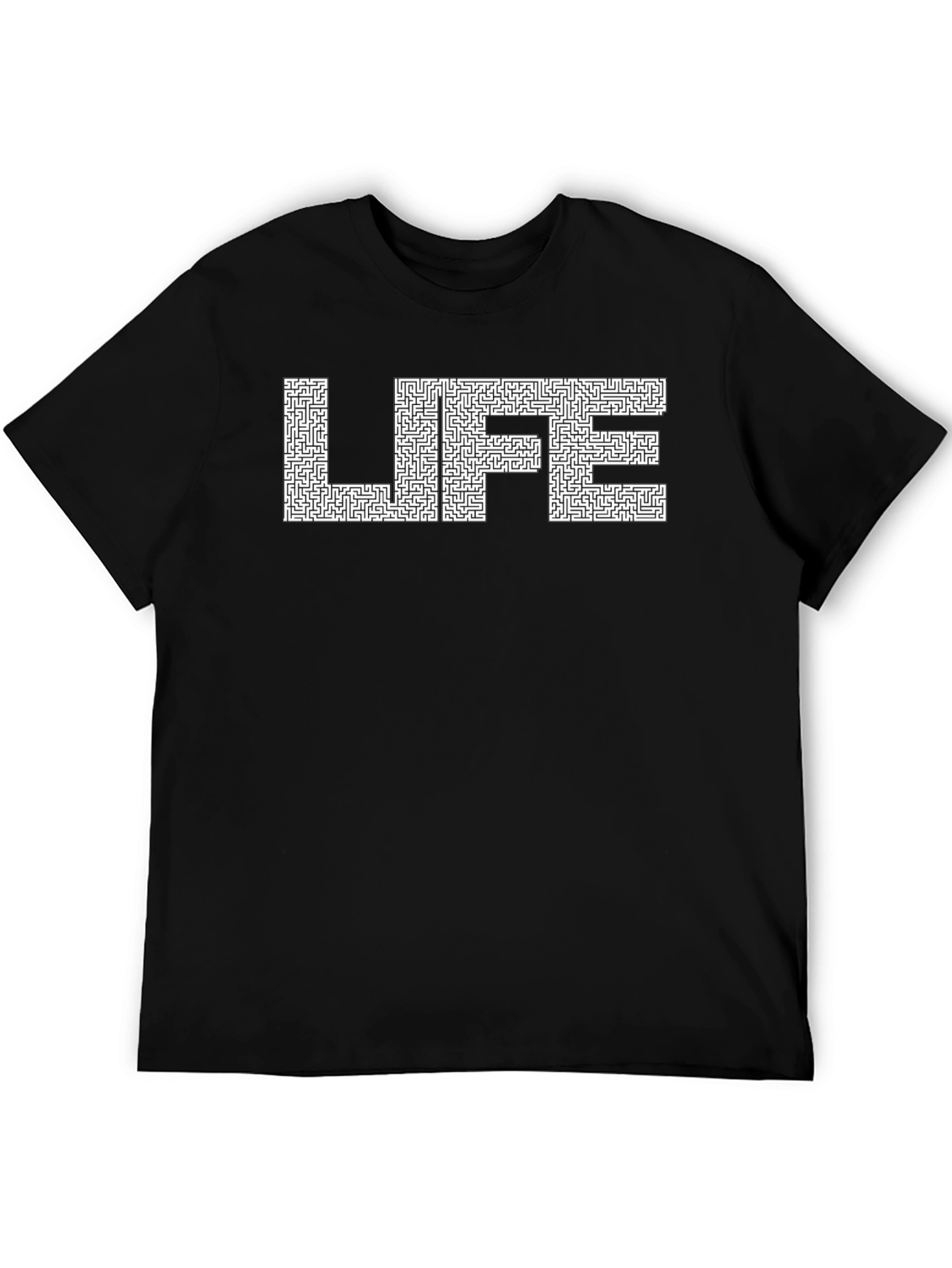 Life Maze T-Shirt - Black Casual Tee