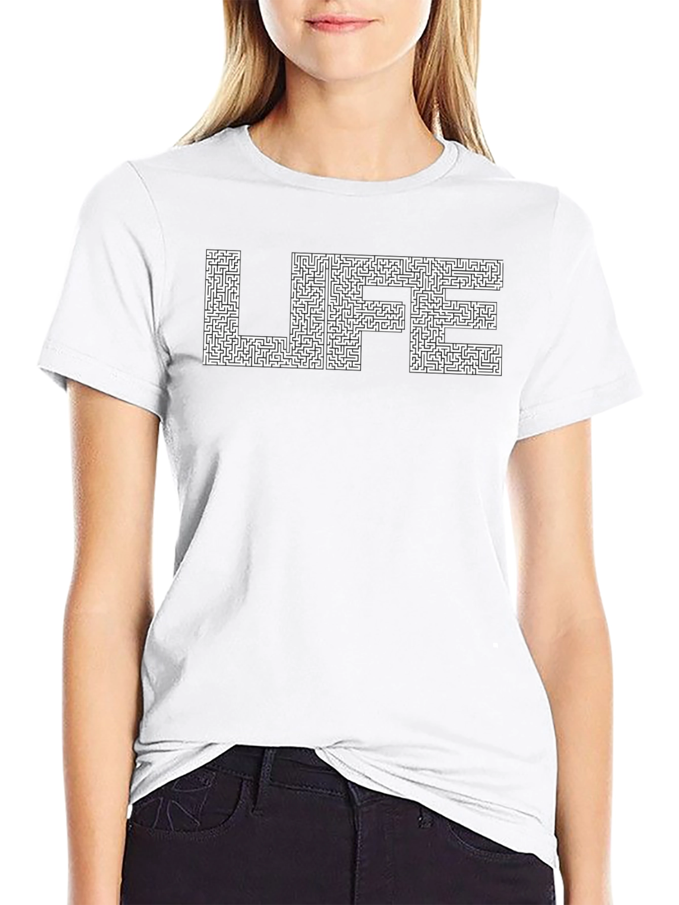 Life Maze T-Shirt - Black Casual Tee