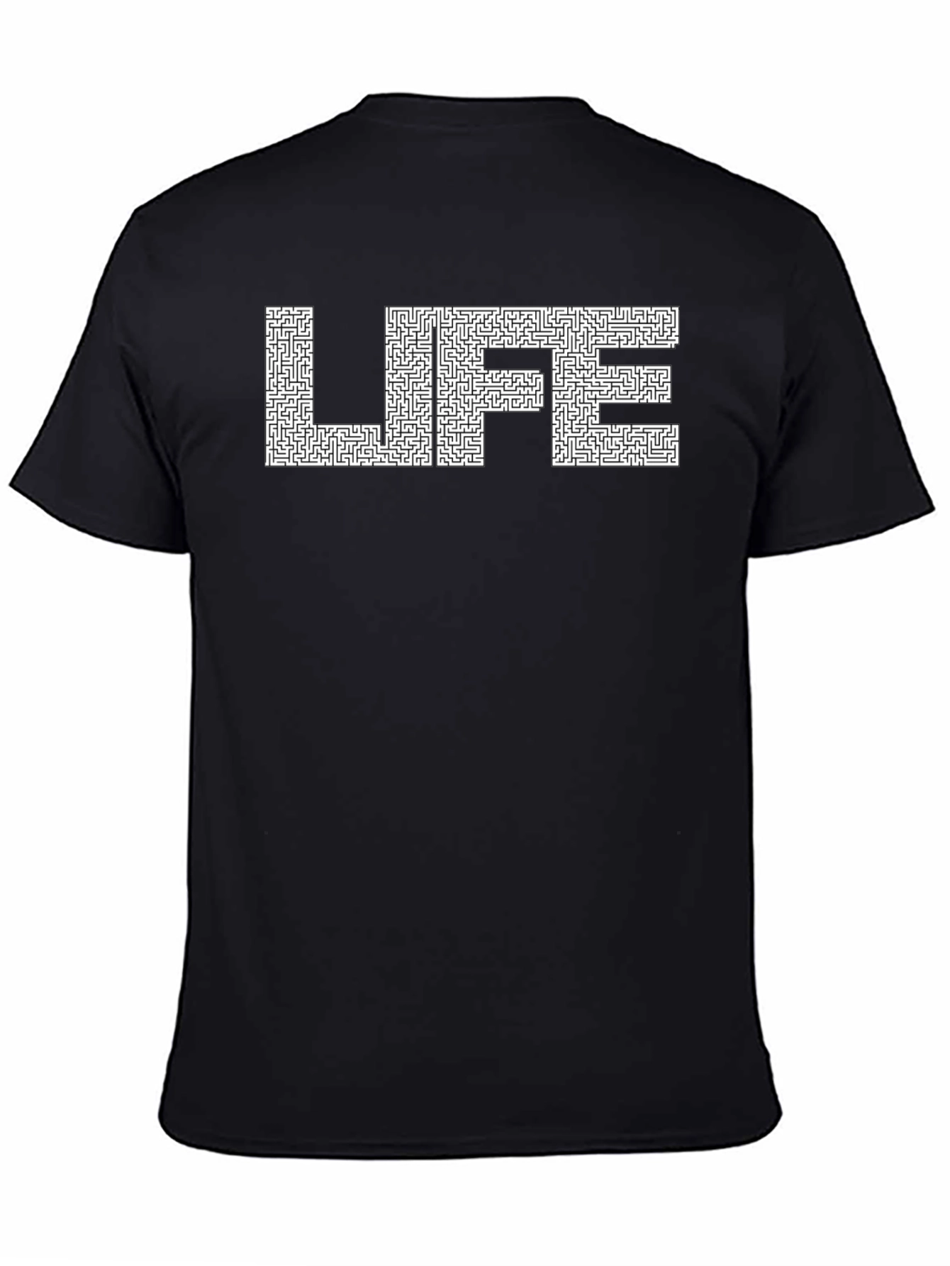 Life Maze T-Shirt - Black Casual Tee