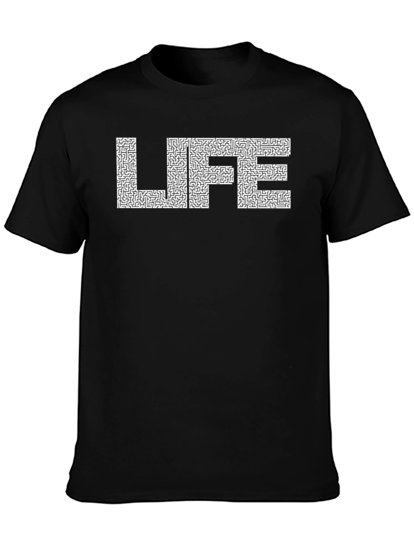Life Maze T-Shirt - Black Casual Tee