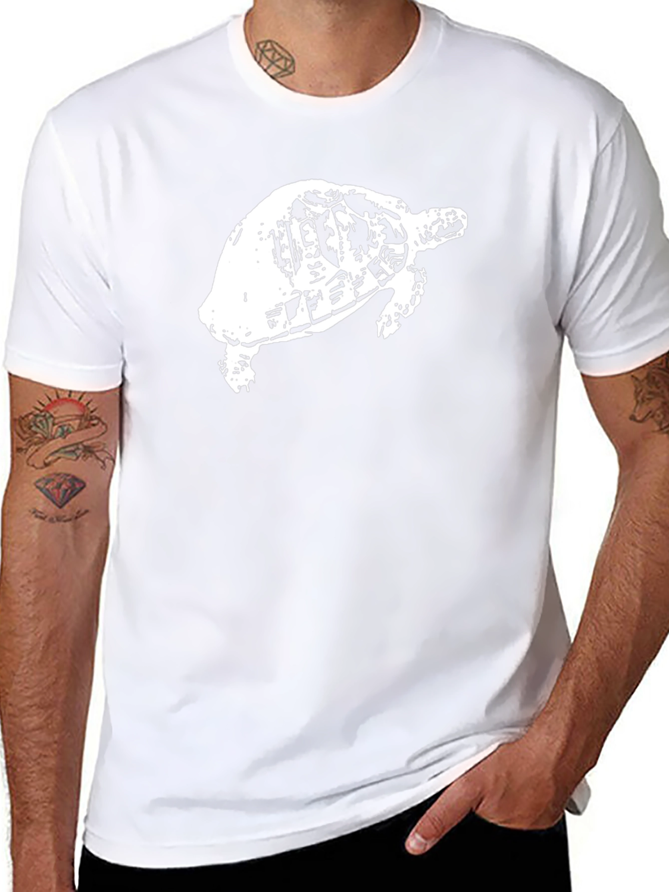 Turtle Graphic Print Black T-Shirt