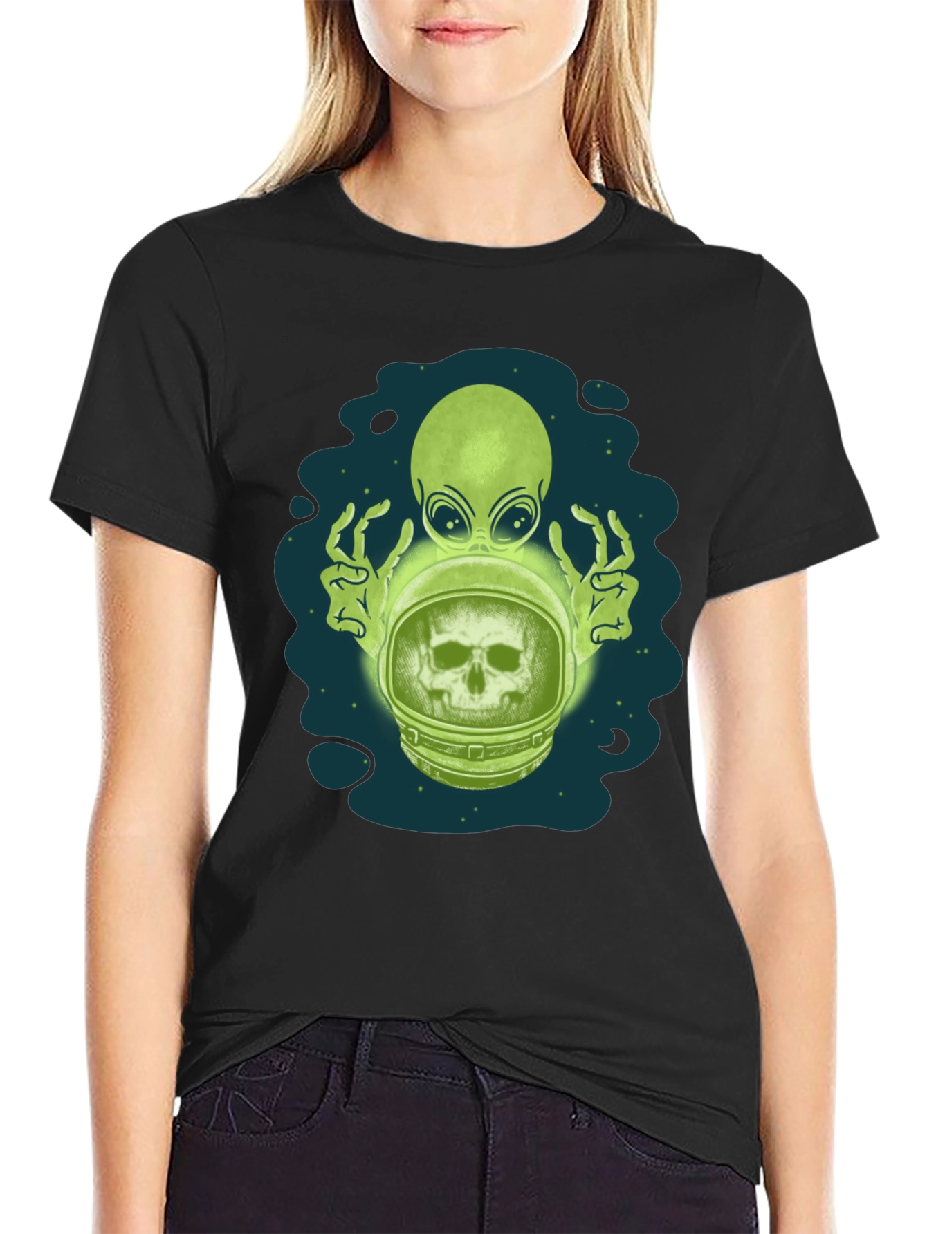 Alien Astronaut Skull Graphic Tee