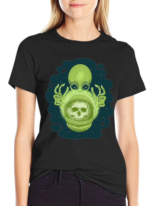 Alien Astronaut Skull Graphic Tee