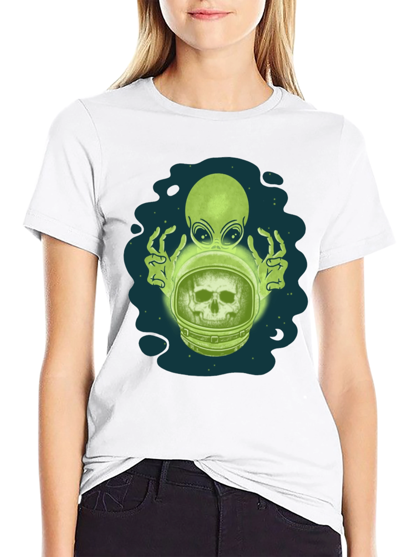 Alien Astronaut Skull Graphic Tee