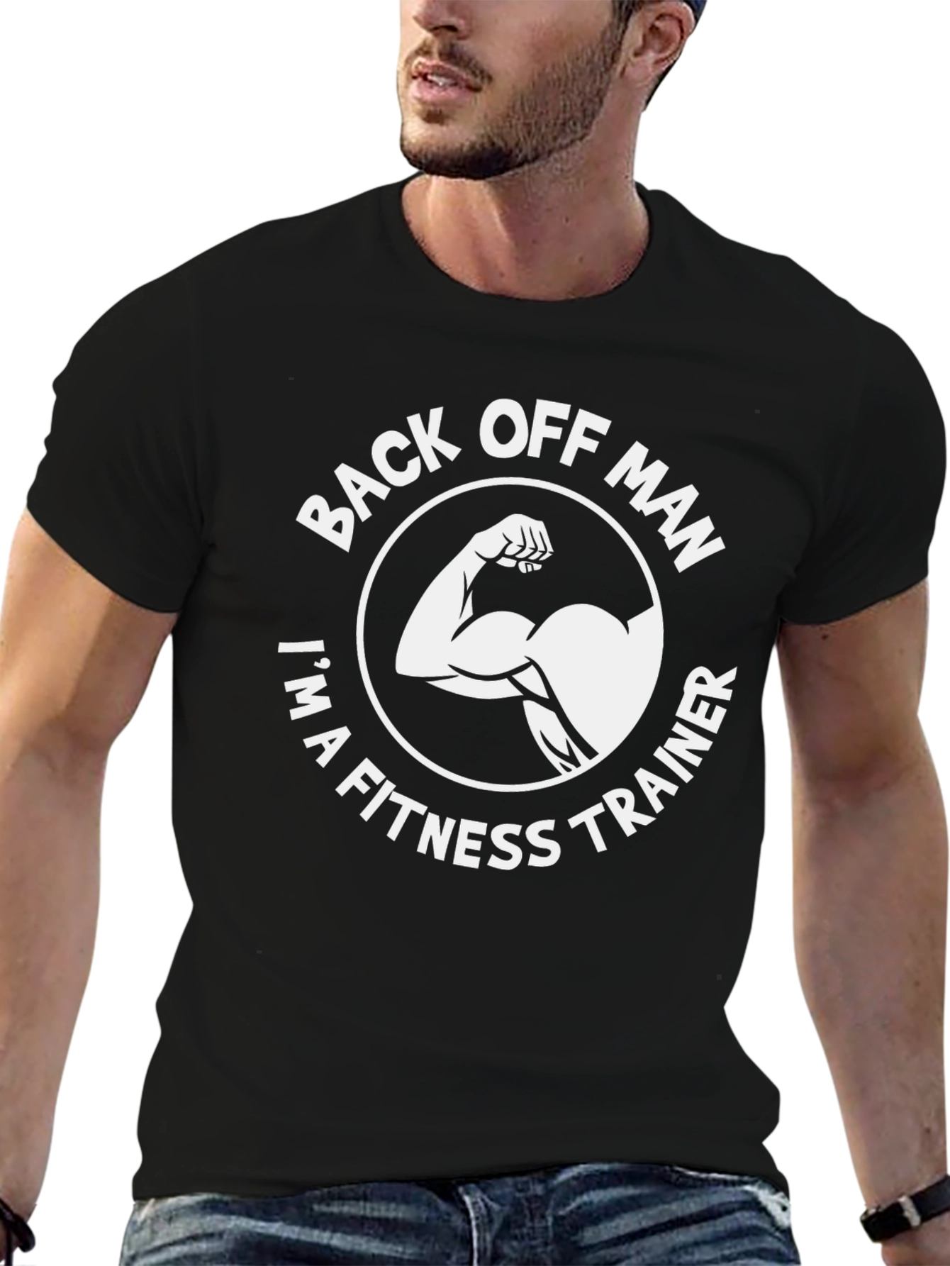 Fitness Trainer T-Shirt: Back Off Man Gym Ready!