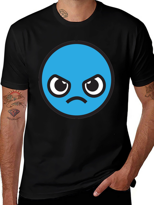 Angry Blue Smiley Face T-Shirt