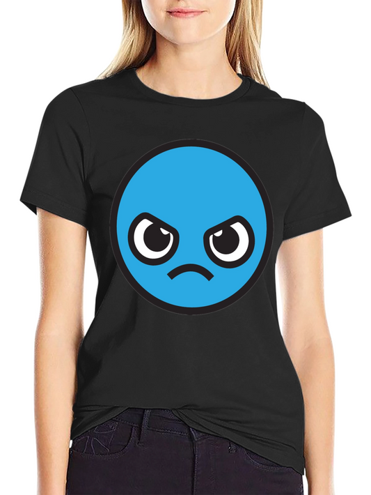 Angry Blue Smiley Face T-Shirt
