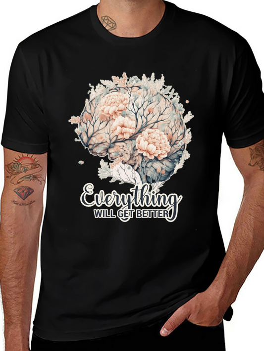 Floral Brain T-Shirt - Everything Will Get Better