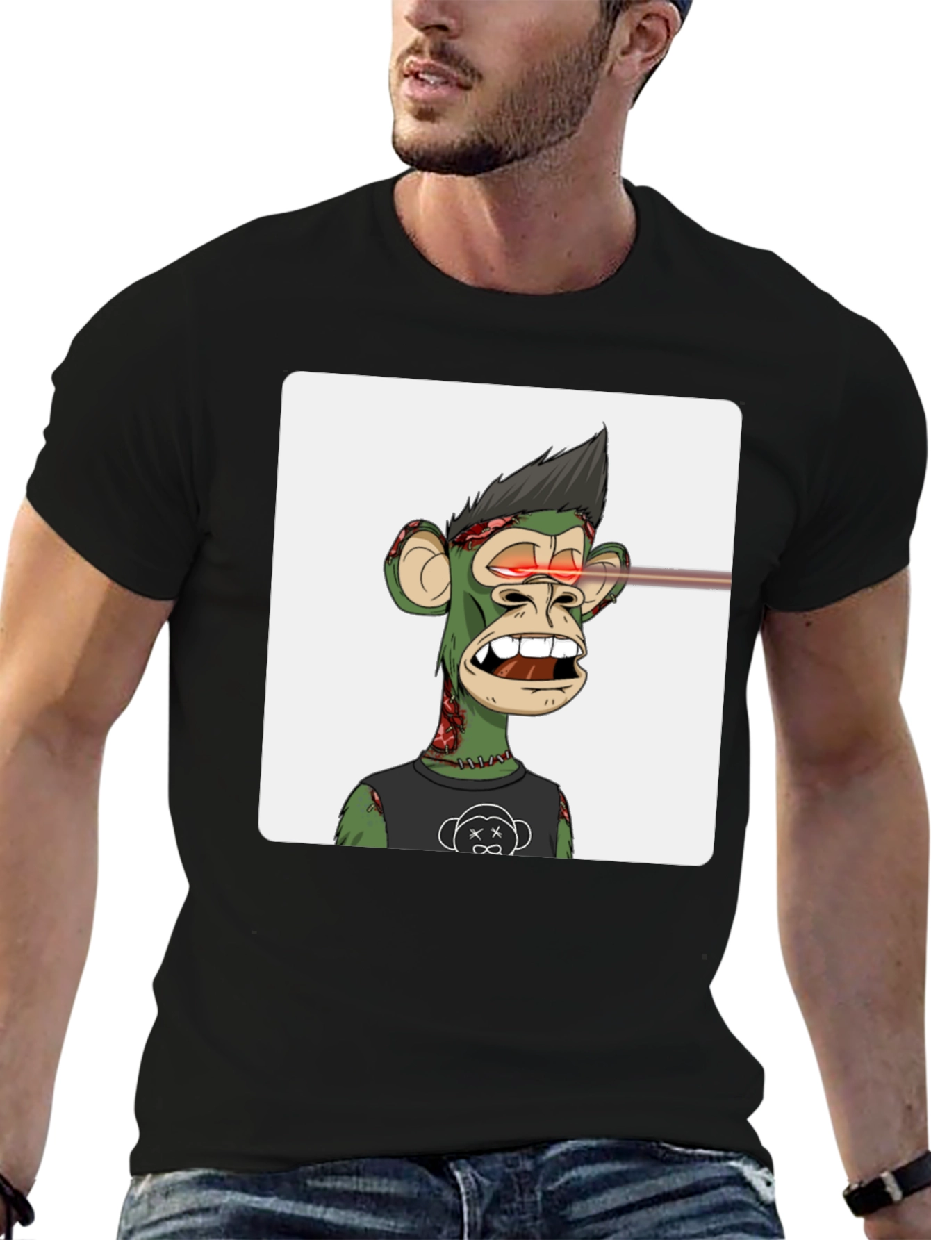 Bored Ape NFT Graphic T-Shirt - Black