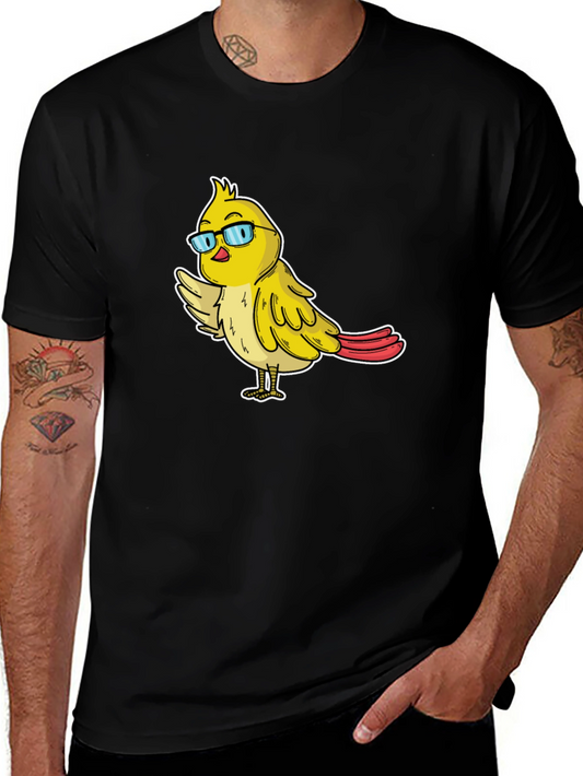 Funny Bird with Glasses Graphic Tee