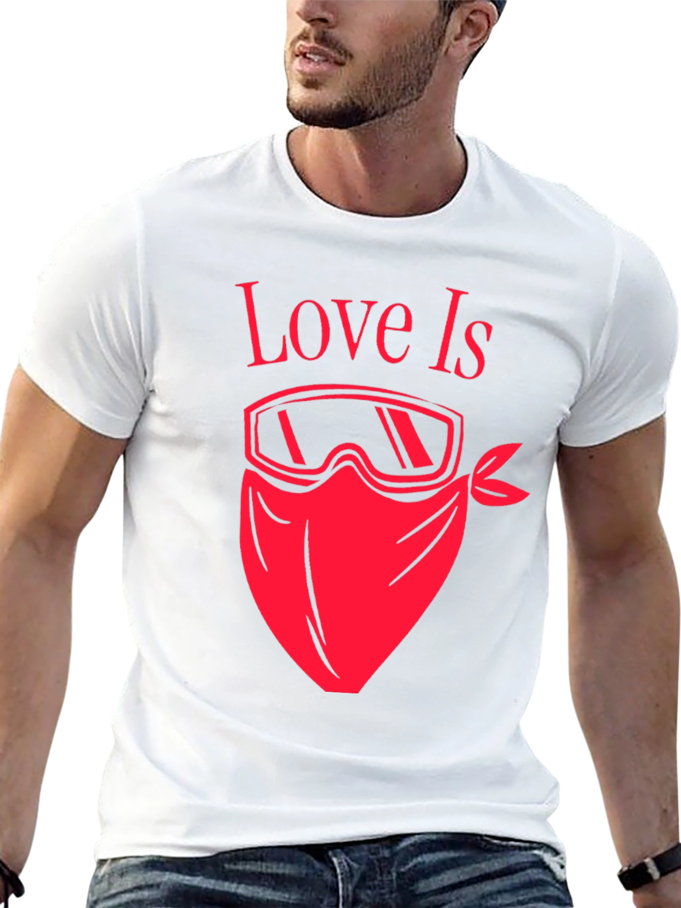 Love Is Ski Mask T-Shirt - Black