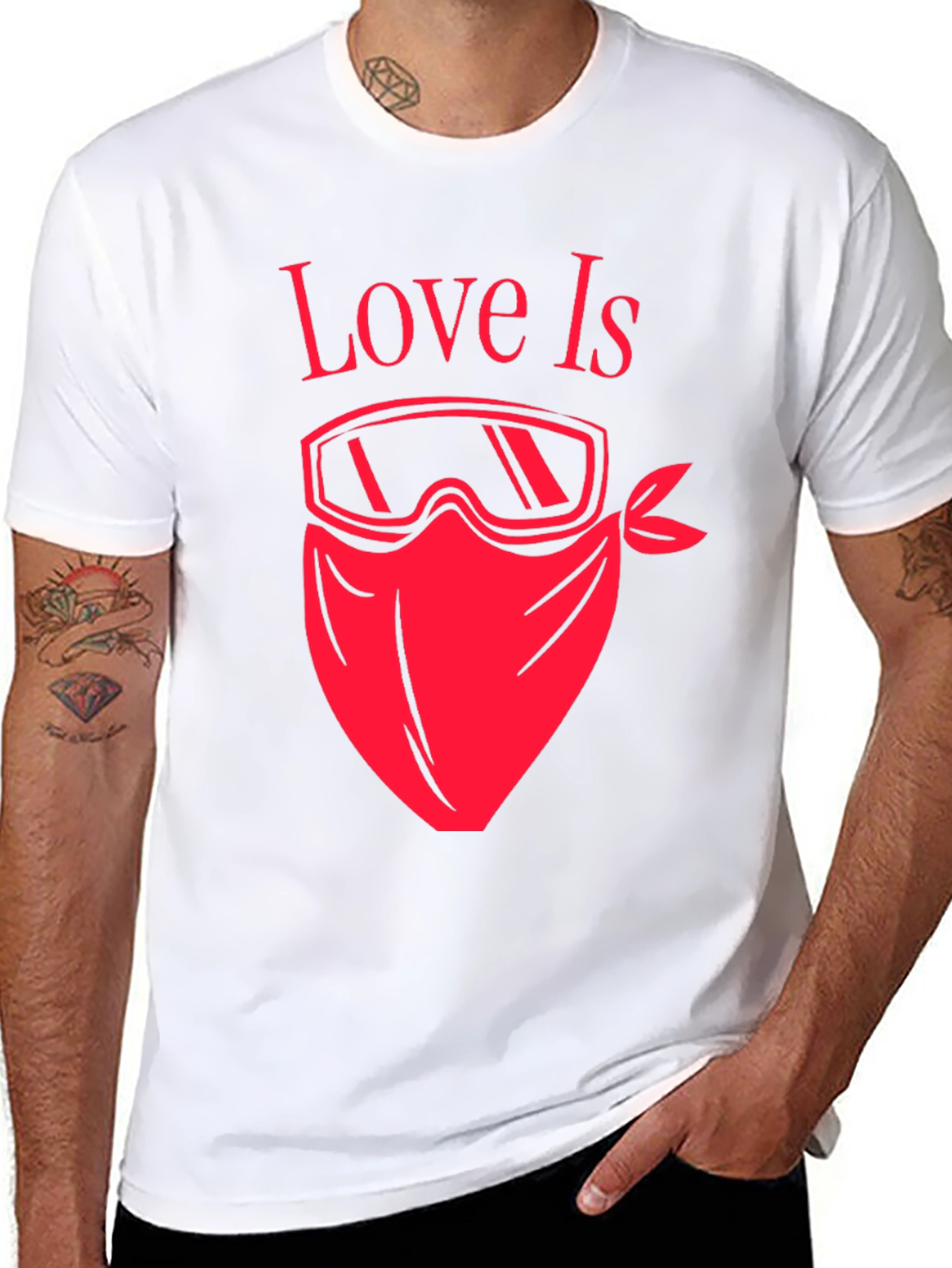 Love Is Ski Mask T-Shirt - Black