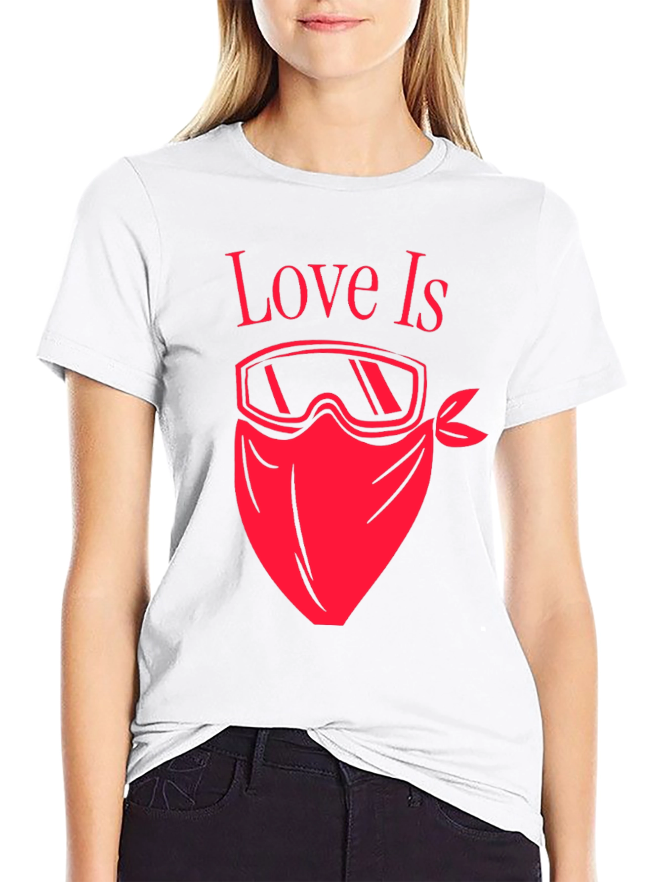 Love Is Ski Mask T-Shirt - Black