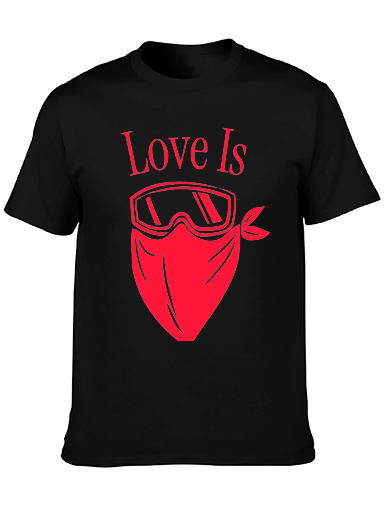 Love Is Ski Mask T-Shirt - Black