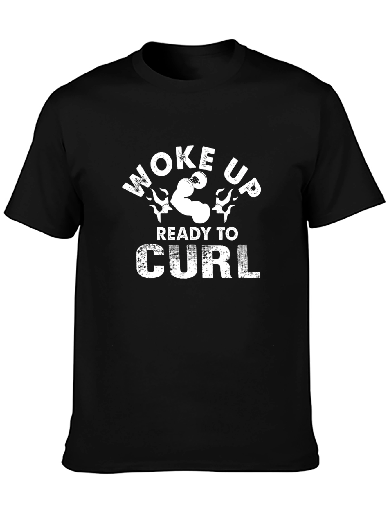 Woke Up Ready to Curl Graphic T-Shirt - Black