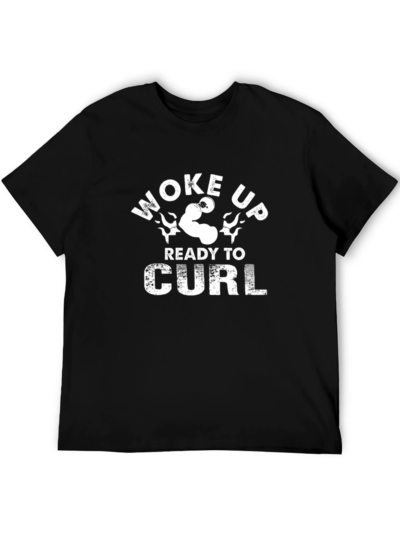 Woke Up Ready to Curl Graphic T-Shirt - Black