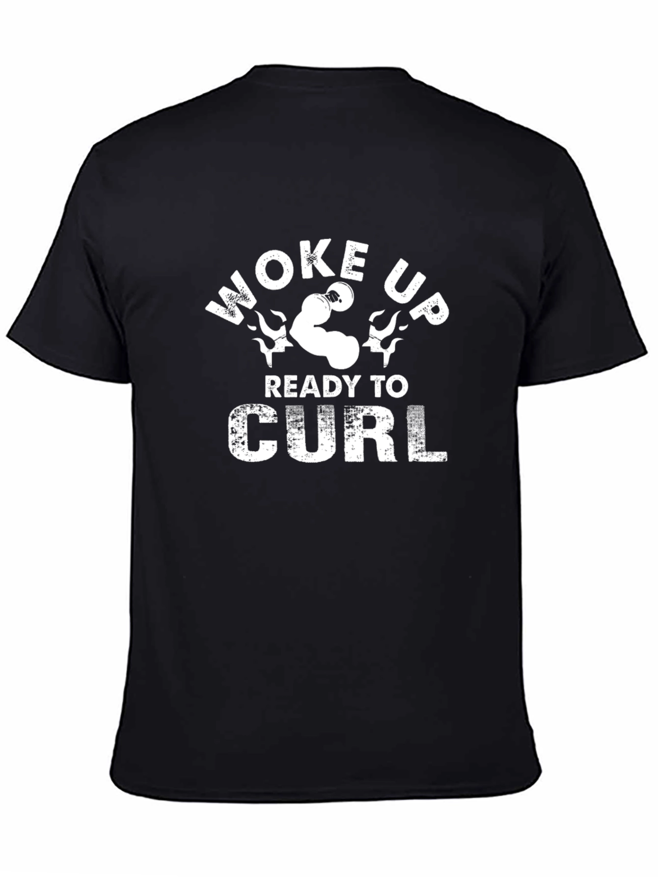 Woke Up Ready to Curl Graphic T-Shirt - Black