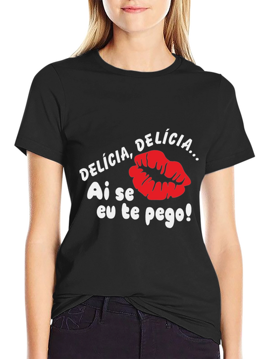 Delicia Lips Black T-Shirt