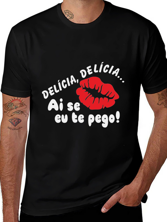 Delicia Lips Black T-Shirt
