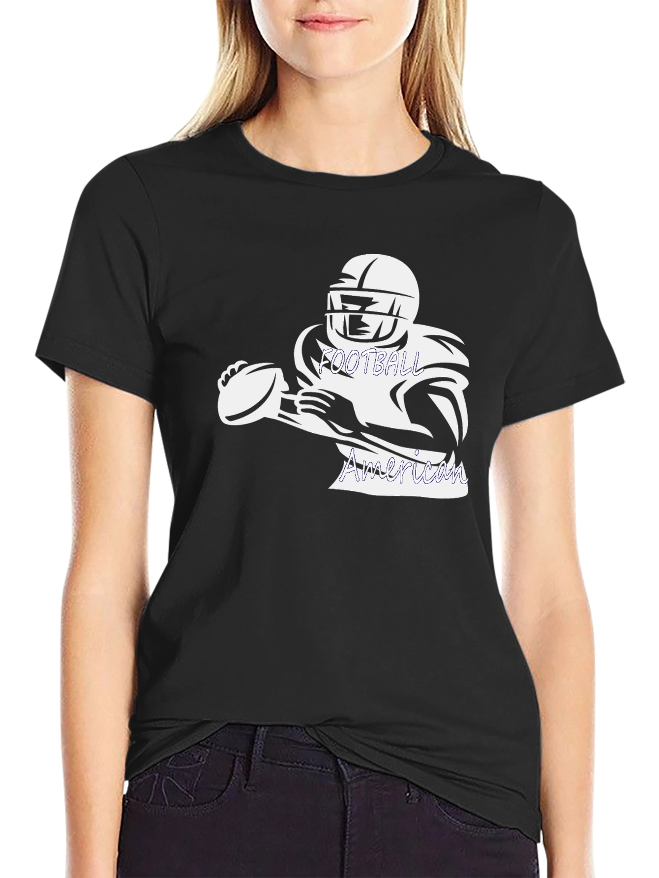 American Football Graphic Tee - Black