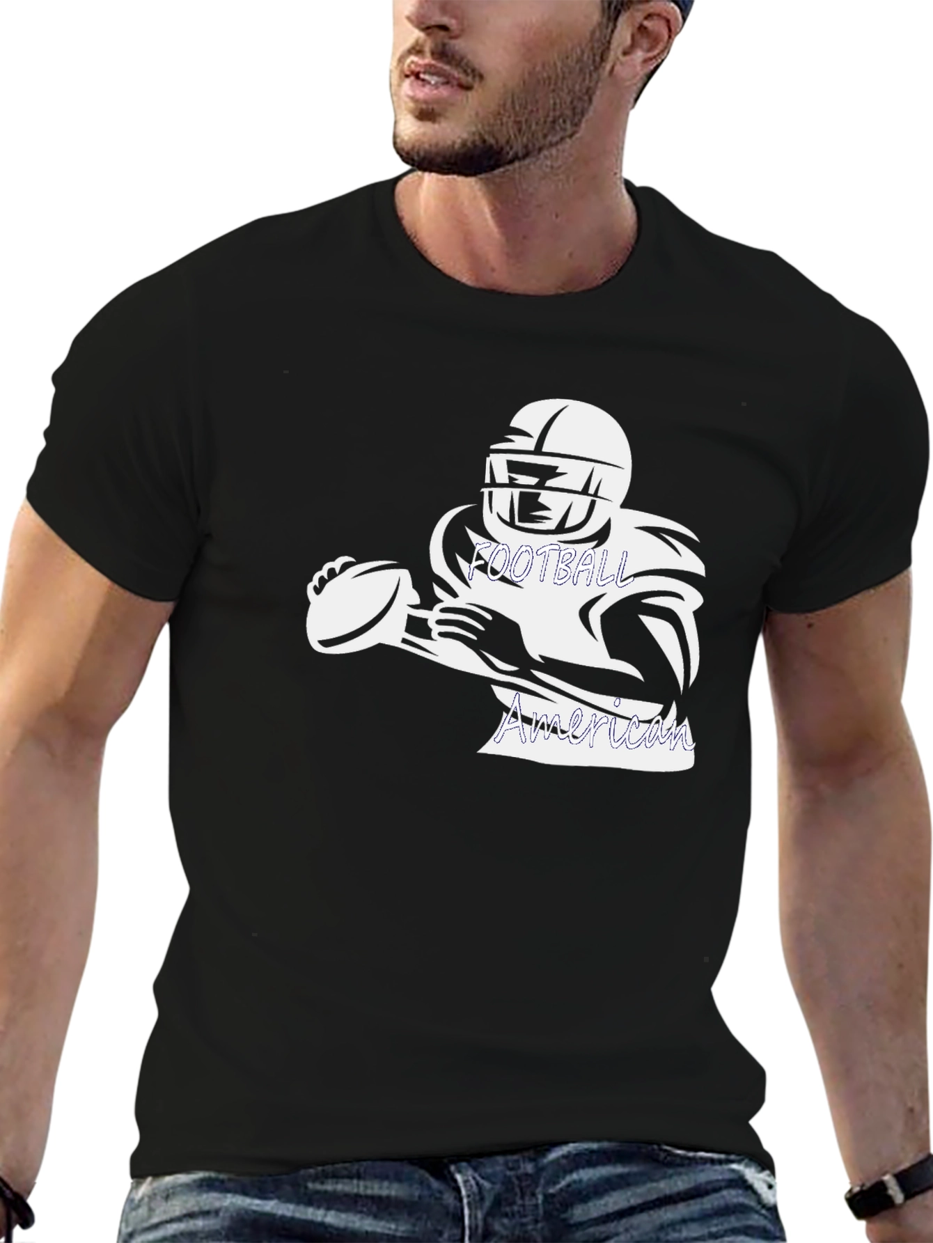 American Football Graphic Tee - Black