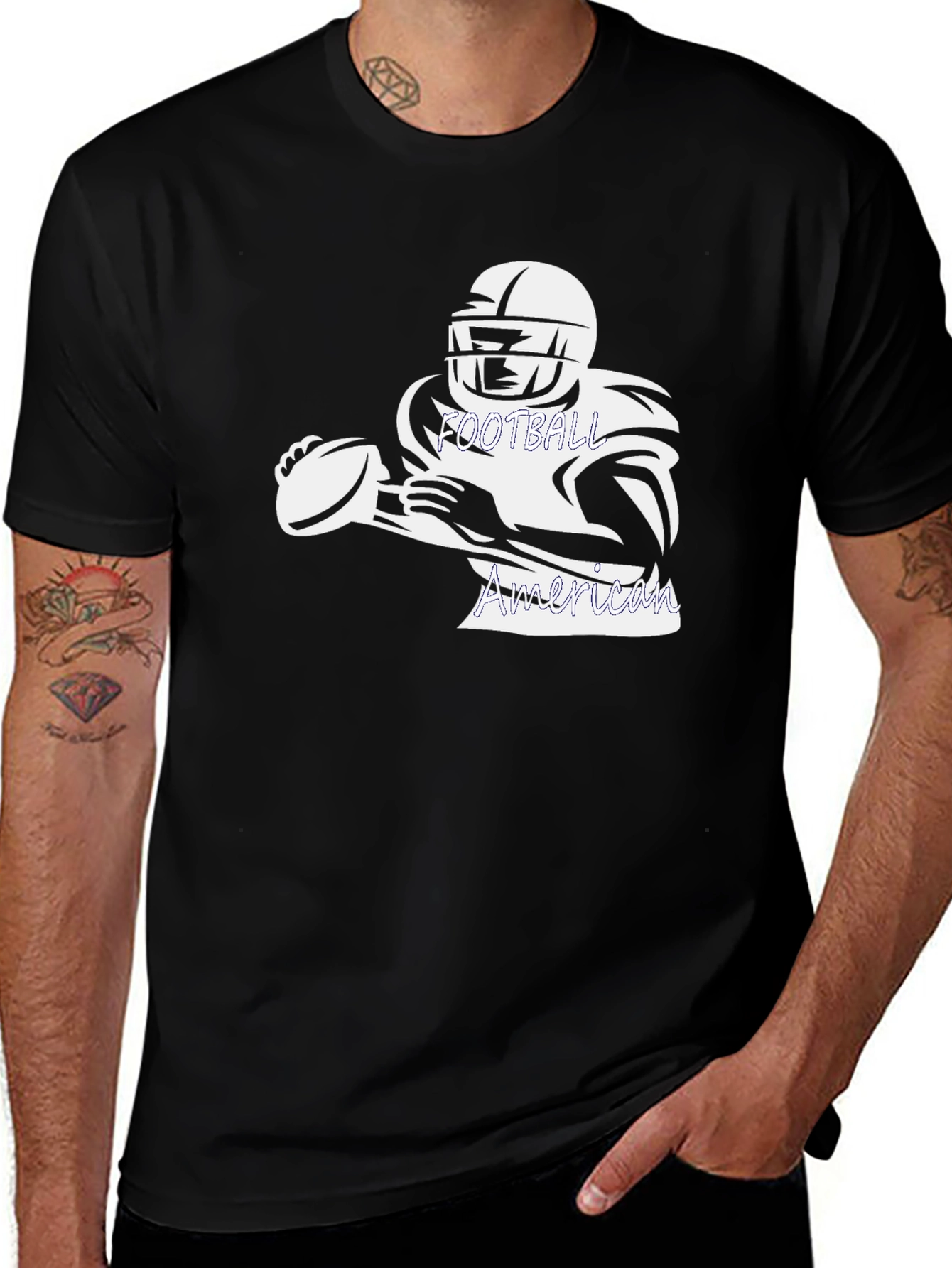 American Football Graphic Tee - Black