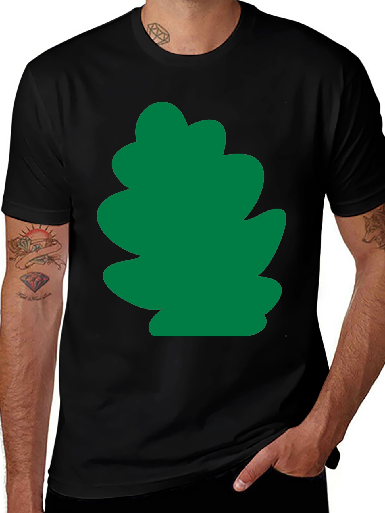 Green Leaf Graphic Tee - Casual Comfort