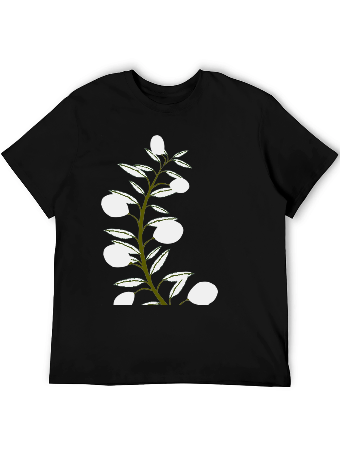 Olive Branch Graphic Tee - Stylish Black Cotton Shirt