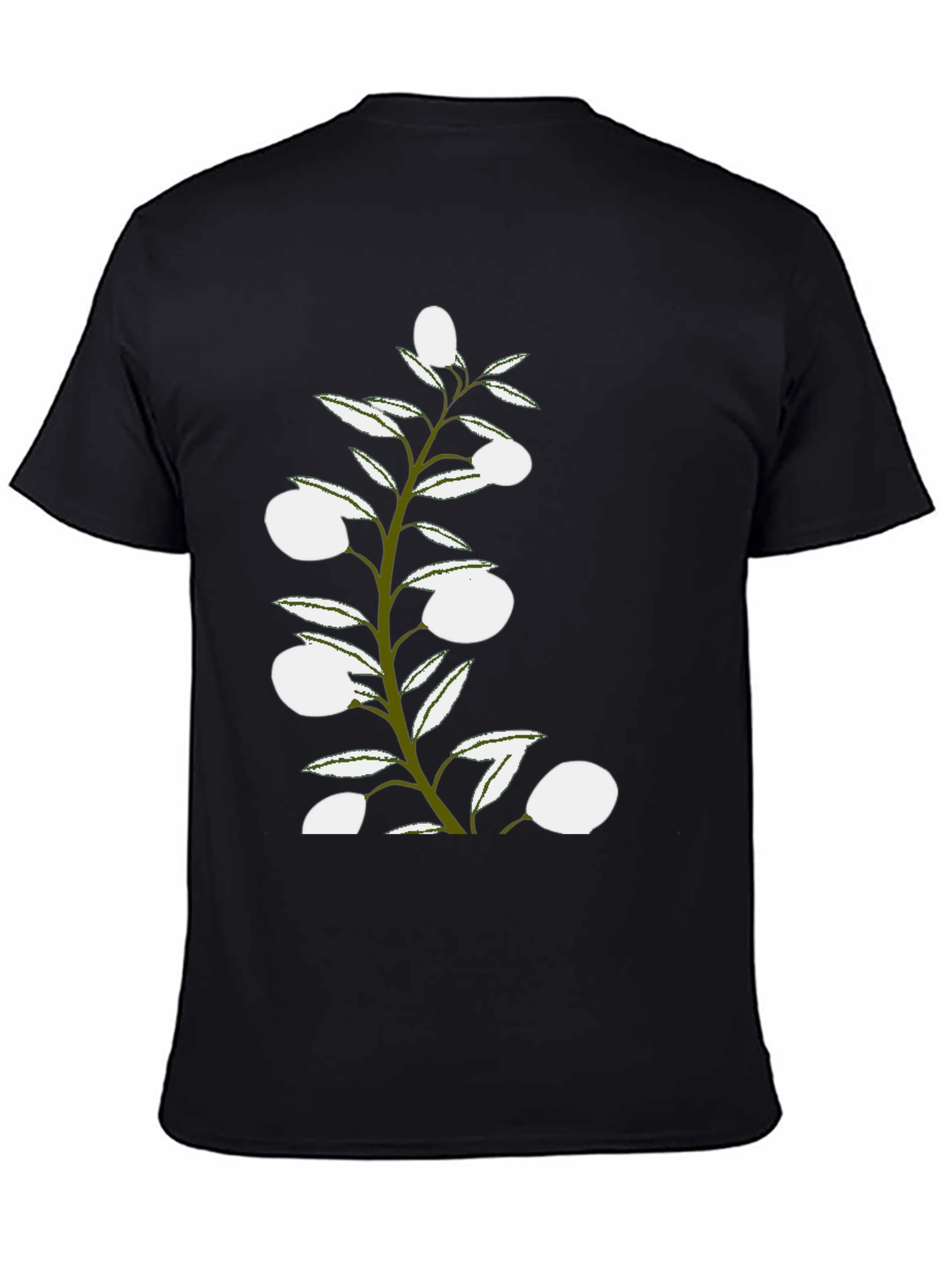 Olive Branch Graphic Tee - Stylish Black Cotton Shirt