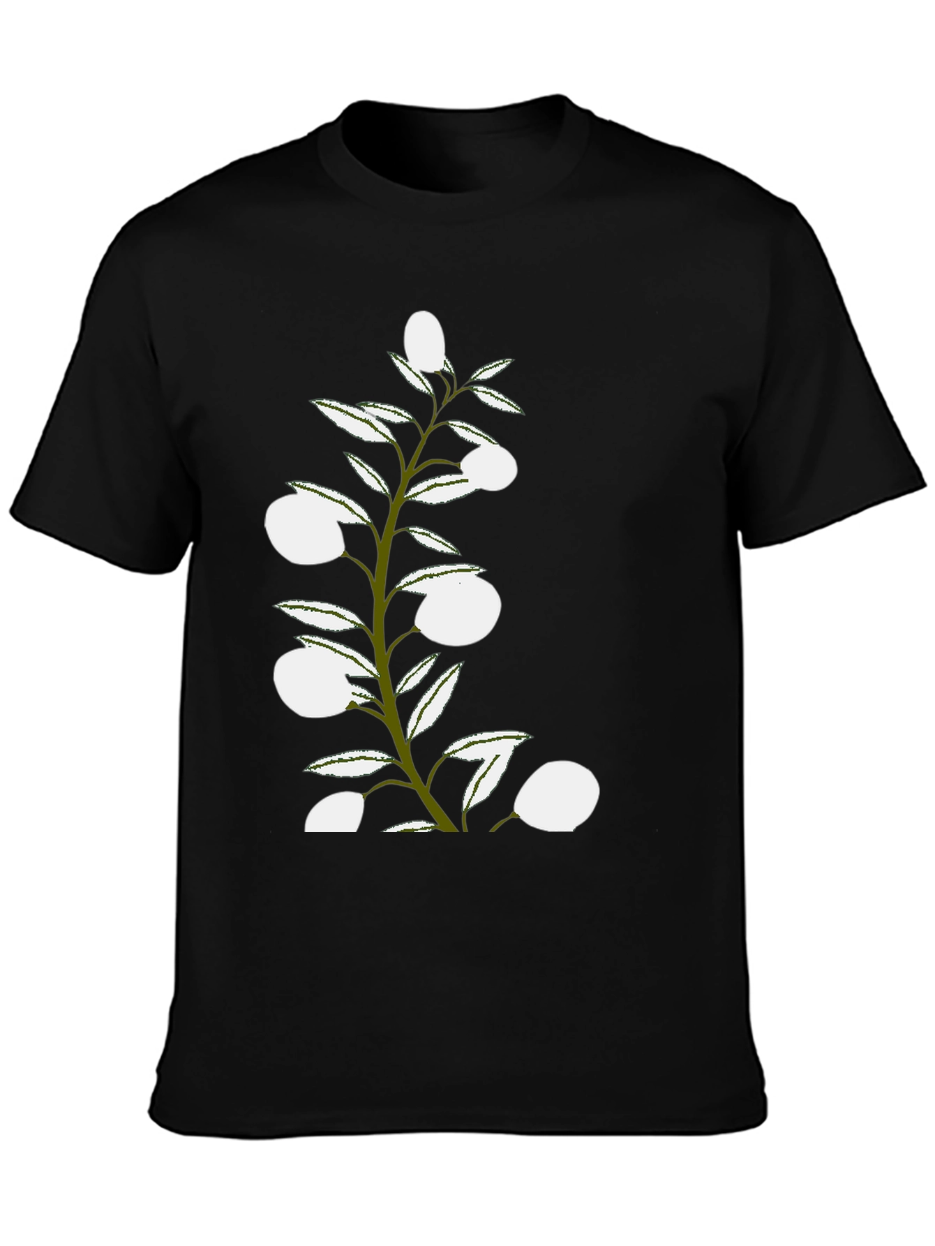 Olive Branch Graphic Tee - Stylish Black Cotton Shirt