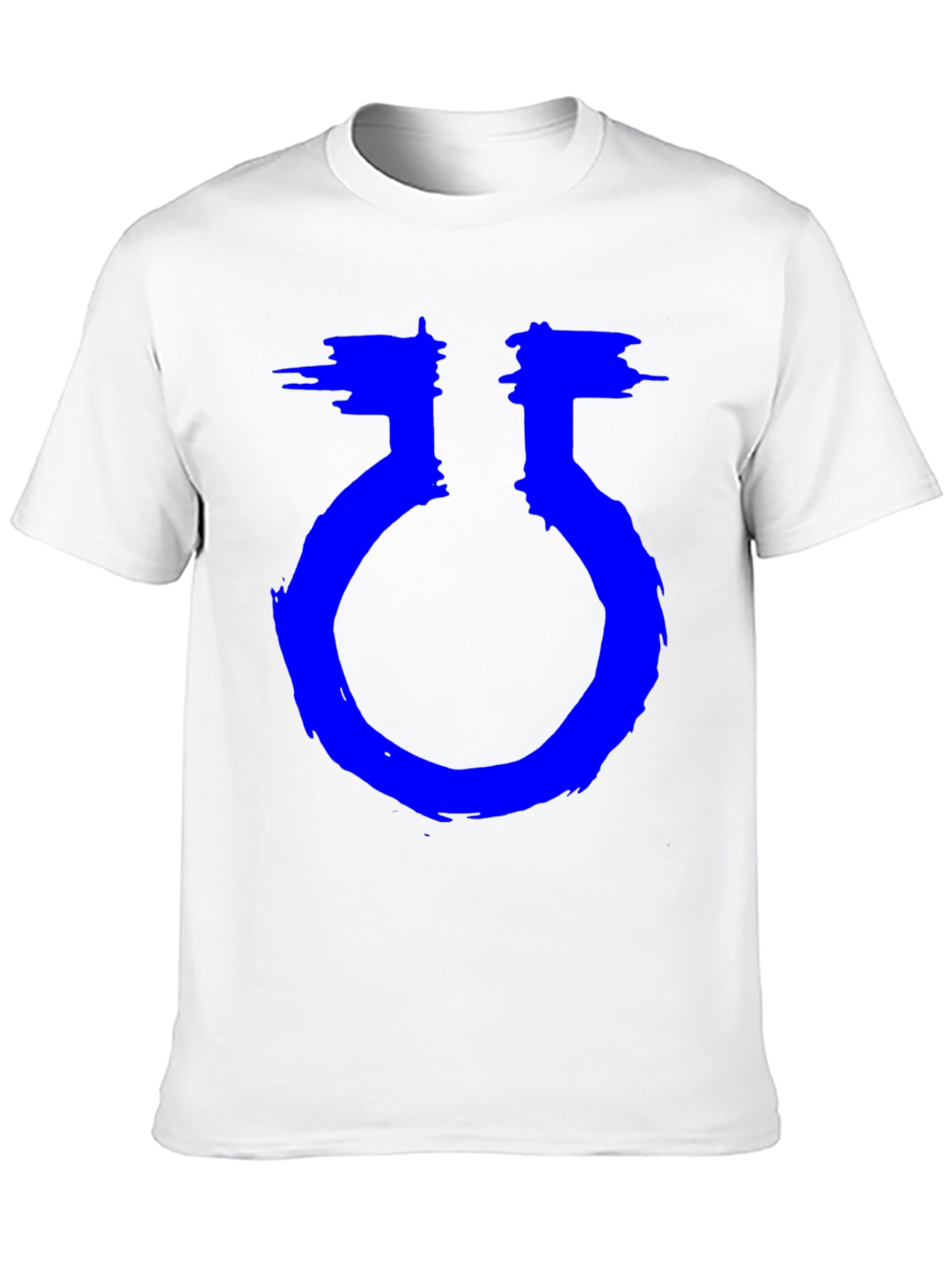 Unique Graphic Black T-Shirt with Blue Symbol