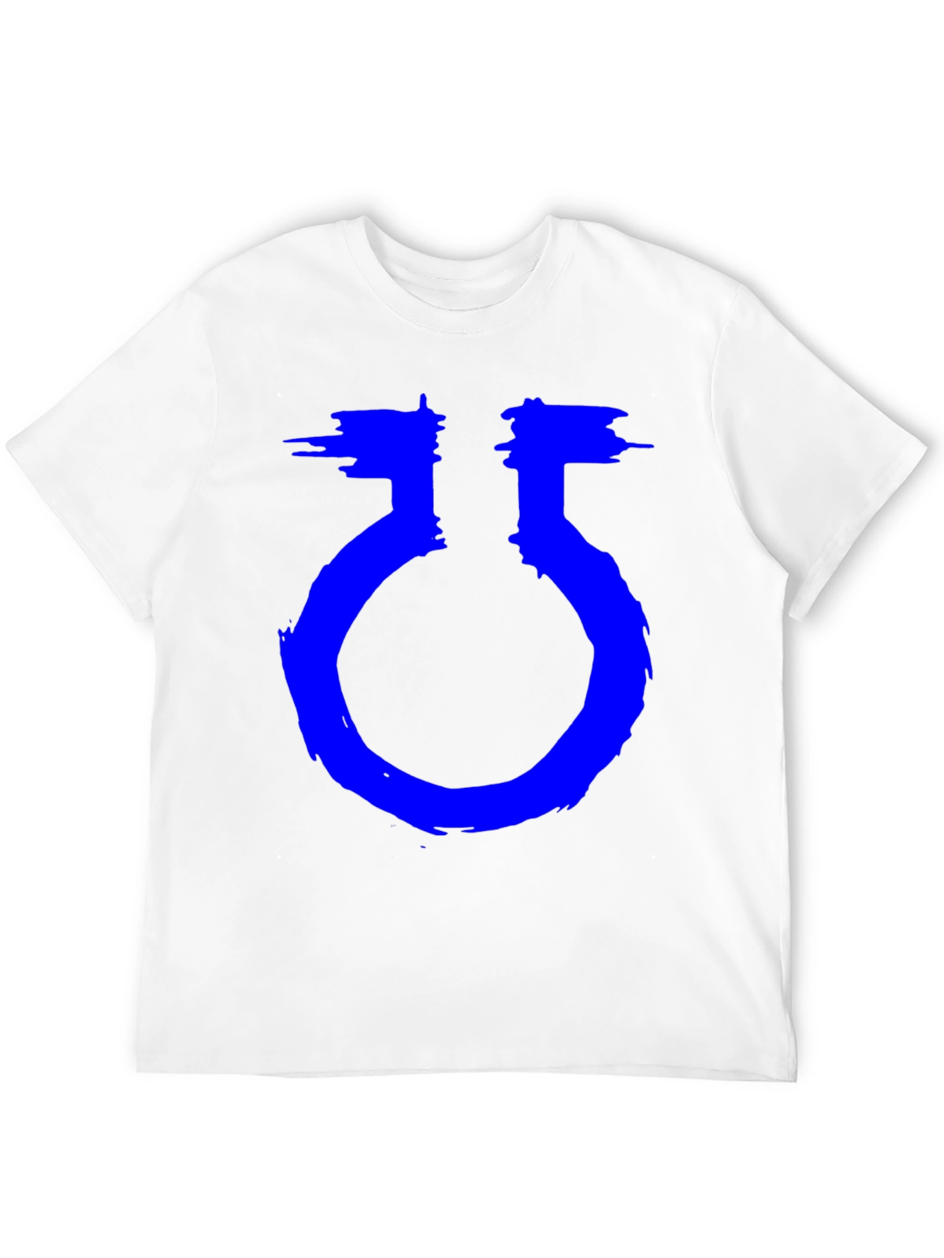 Unique Graphic Black T-Shirt with Blue Symbol