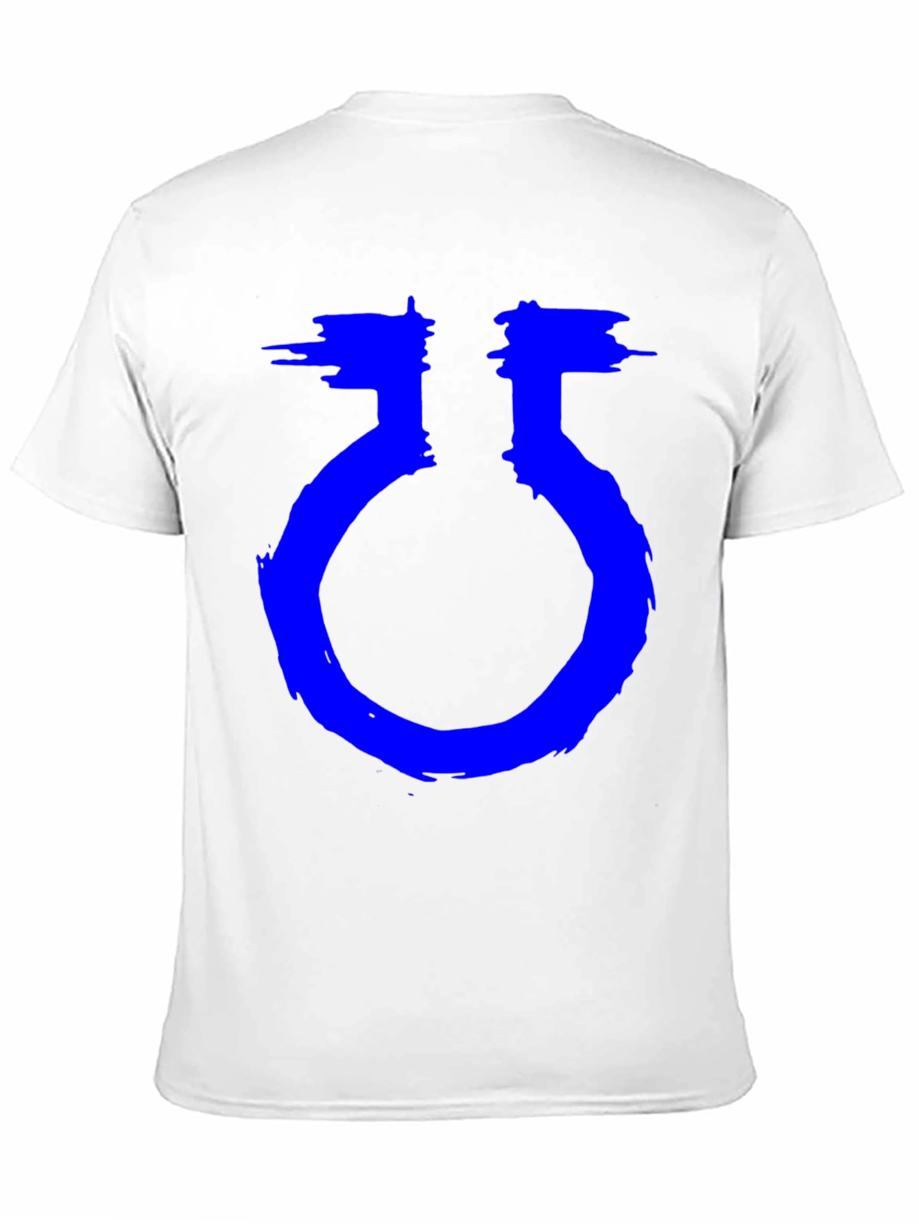 Unique Graphic Black T-Shirt with Blue Symbol